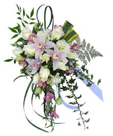 bouquet de orquideas y rosas